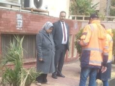 Urgent 24: Engineer Iman Abbas, head of the Central District, follows up in the field on the work of monitoring and drainage of rain accumulations in Alexandria