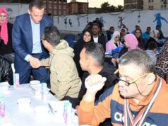 Urgent 24: In a Ramadan atmosphere, the Governor of Aswan participates with his children of people of determination in a group Iftar celebration