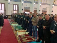 Urgent 24: The Governor of Port Said and the Director of Security perform Eid al-Fitr prayers in the Abbasid Mosque among thousands of citizens photo