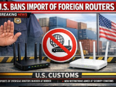 The United States bans the import of foreign routers due to security concerns